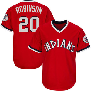 Men's Cleveland Guardians Eddie Robinson Replica Red Throwback Jersey