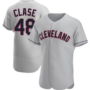 Men's Cleveland Guardians Emmanuel Clase Authentic Gray Road Jersey