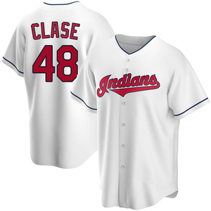 Men's Cleveland Guardians Emmanuel Clase Replica White Home Jersey