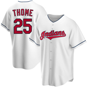 Men's Cleveland Guardians Jim Thome Replica White Home Jersey