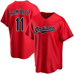 Men's Cleveland Guardians Jose Ramirez Replica Red Alternate Jersey