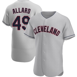 Men's Cleveland Guardians Kolby Allard Authentic Gray Road Jersey
