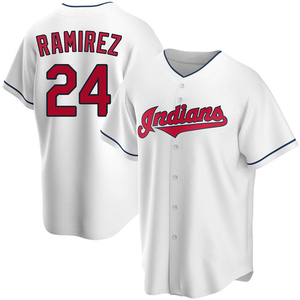 Youth Majestic Cleveland Indians #24 Manny Ramirez Authentic White Home  Cool Base MLB Jersey
