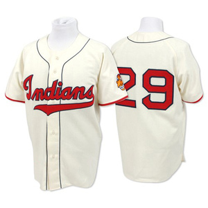 Men's Cleveland Guardians Satchel Paige Authentic Cream Throwback Jersey