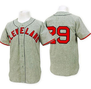 Men's Cleveland Guardians Satchel Paige Authentic Grey 1948 Throwback Jersey
