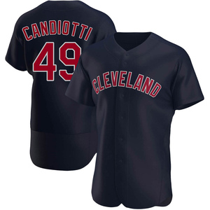 Men's Cleveland Guardians Tom Candiotti Authentic Navy Alternate Jersey