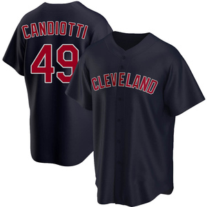 Men's Cleveland Guardians Tom Candiotti Replica Navy Alternate Jersey