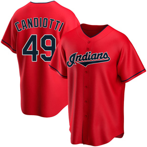 Men's Cleveland Guardians Tom Candiotti Replica Red Alternate Jersey