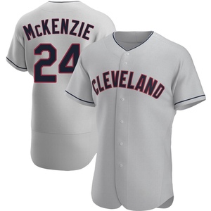 Men's Cleveland Guardians Triston McKenzie Authentic Gray Road Jersey