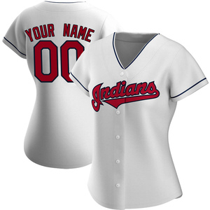 Women's Cleveland Guardians Custom Authentic White Home Jersey