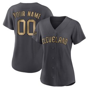 Women's Cleveland Guardians Custom Game Charcoal Replica 2022 All-Star Jersey