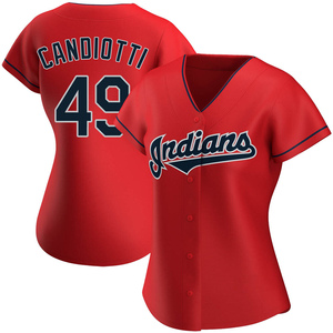 Women's Cleveland Guardians Tom Candiotti Replica Red Alternate Jersey